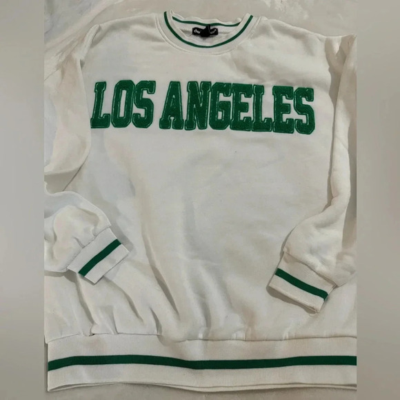 Los Angeles Charolette Russe Sweatshirt Preppy Tennis Fleece Letters Y2K EUC - Picture 10 of 10